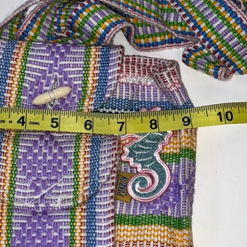 PINZON, Cute Woven Backpack w/Seahorse - Picture 6 of 8